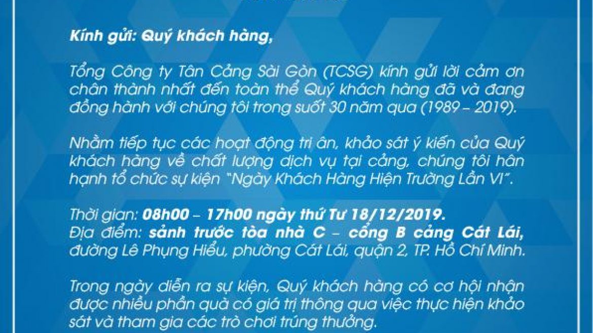 ” NGÀY KHÁCH HÀNG HIỆN TRƯỜNG LẦN VI “