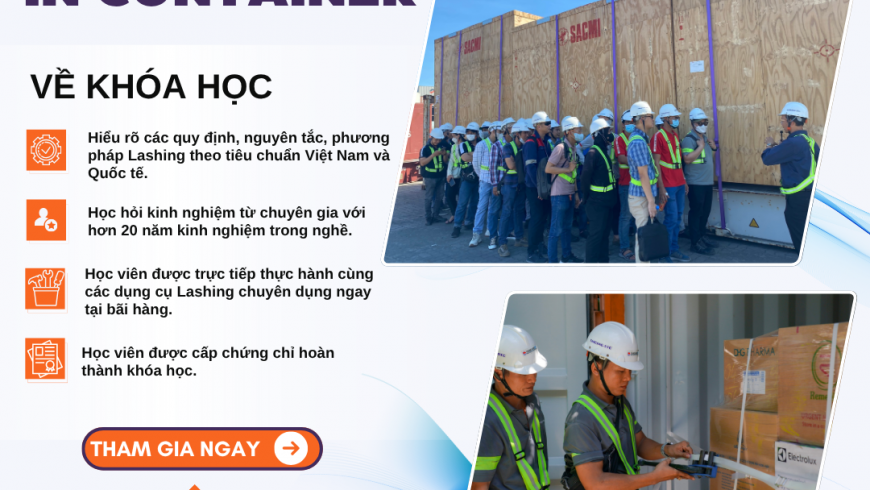 THÔNG BÁO CHIÊU SINH LỚP HUẤN LUYỆN “CHẰNG BUỘC, CHÈN LÓT TRONG VẬN CHUYỂN BẰNG CONTAINER THEO QUY CÁCH CHUẨN QUỐC TẾ”.